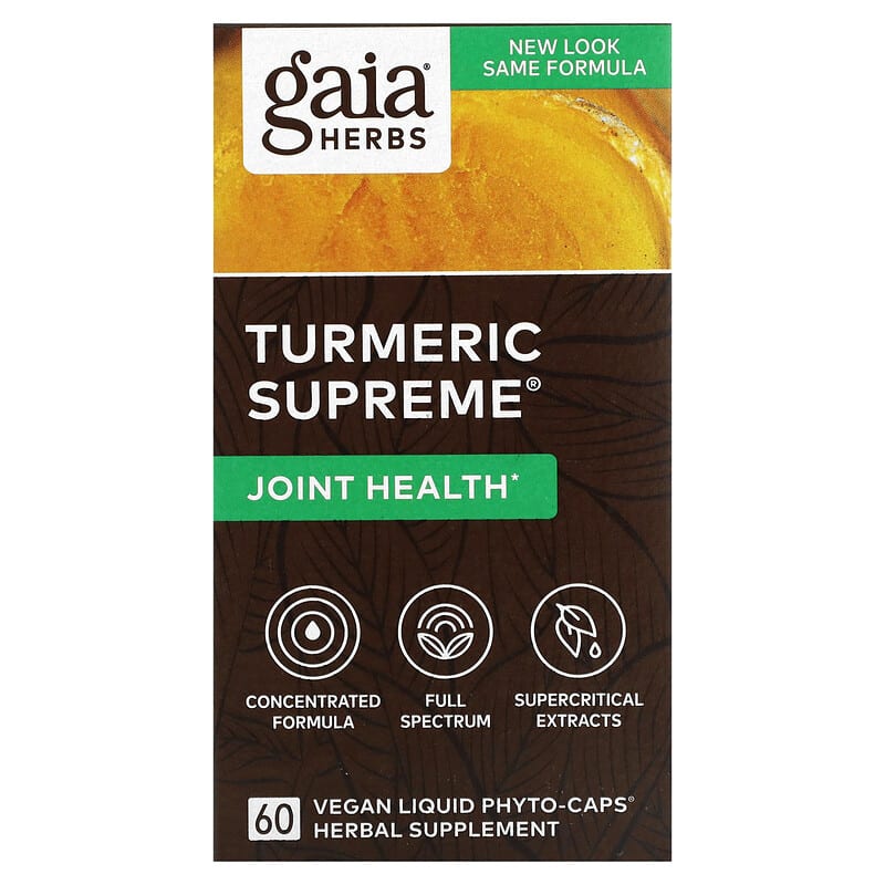 Gaia Herbs Turmeric Supreme Joint Health 60 Vegan Liquid Phyto-Caps 1 Gaia Herbs Turmeric Supreme Joint Health 60 Vegan Liquid Phyto-Caps 751063146456