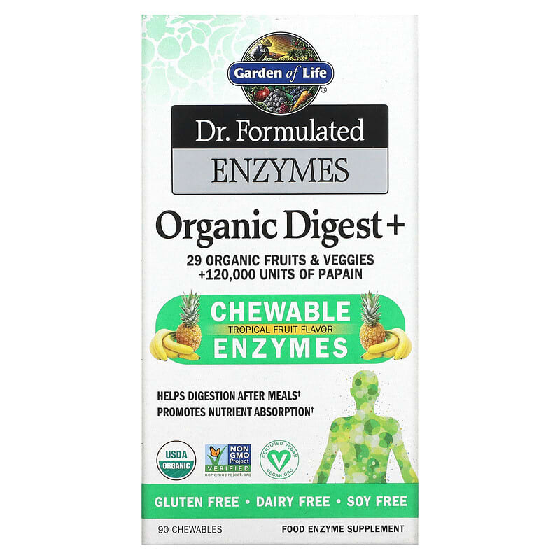 Garden of Life Dr. Formulated Enzymes Organic Digest + Tropical Fruit 90 Chewables 1 Garden of Life Dr. Formulated Enzymes Organic Digest + Tropical Fruit 90 Chewables 658010118439
