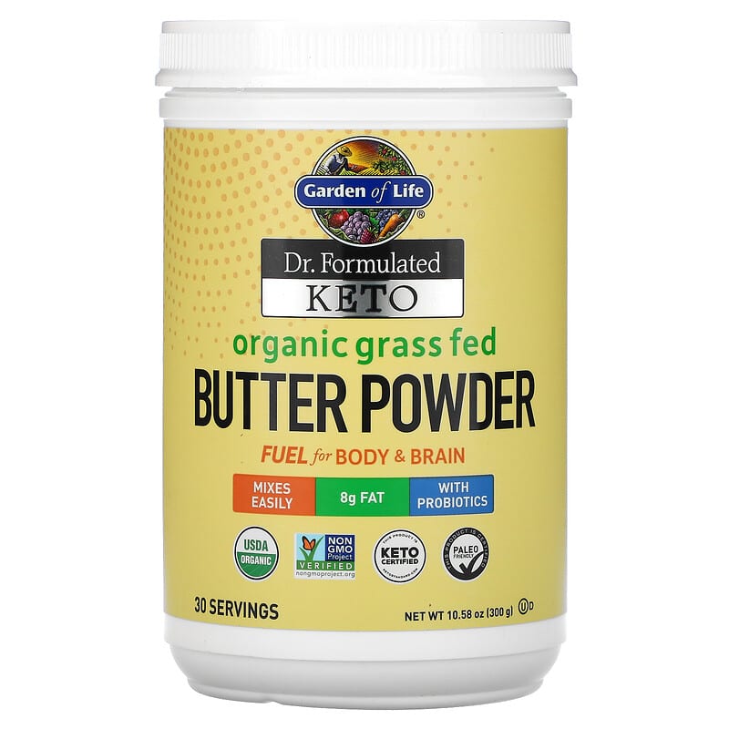 Garden of Life Dr. Formulated Keto Organic Grass Fed Butter Powder 10.58 oz (300 g) 1 Garden of Life Dr. Formulated Keto Organic Grass Fed Butter Powder 10.58 oz (300 g) 658010124461