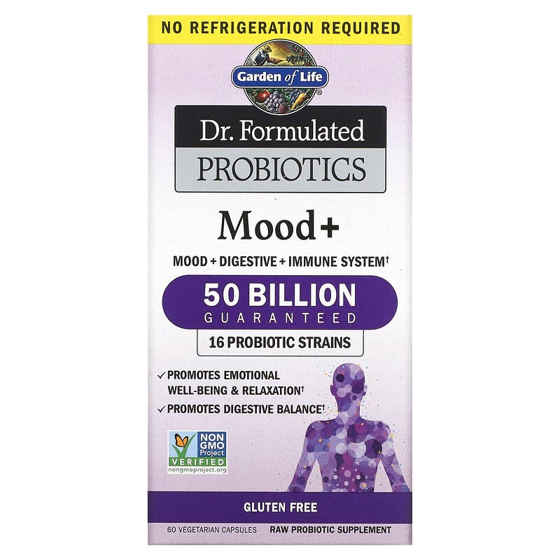 Garden of Life Dr. Formulated Probiotics Mood+ 60 Vegetarian Capsules 1 Garden of Life Dr. Formulated Probiotics Mood+ 60 Vegetarian Capsules 658010120043