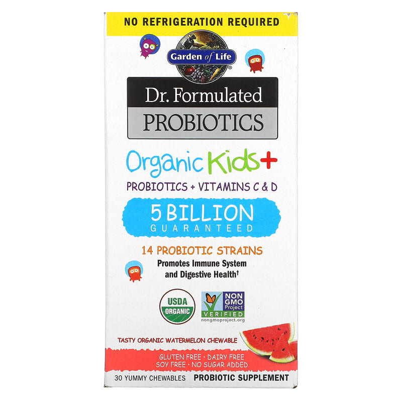 Garden of Life Dr. Formulated Probiotics Organic Kids + Tasty Organic Watermelon 30 Yummy Chewables 1 Garden of Life Dr. Formulated Probiotics Organic Kids + Tasty Organic Watermelon 30 Yummy Chewables 658010122153