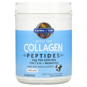 Garden of Life Grass Fed Collagen Peptides Unflavored 19.75 oz (560 g) 658010124591