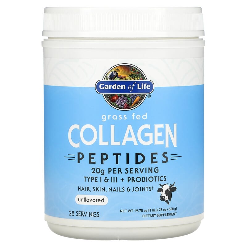 Garden of Life Grass Fed Collagen Peptides Unflavored 19.75 oz (560 g) 1 Garden of Life Grass Fed Collagen Peptides Unflavored 19.75 oz (560 g) 658010124591