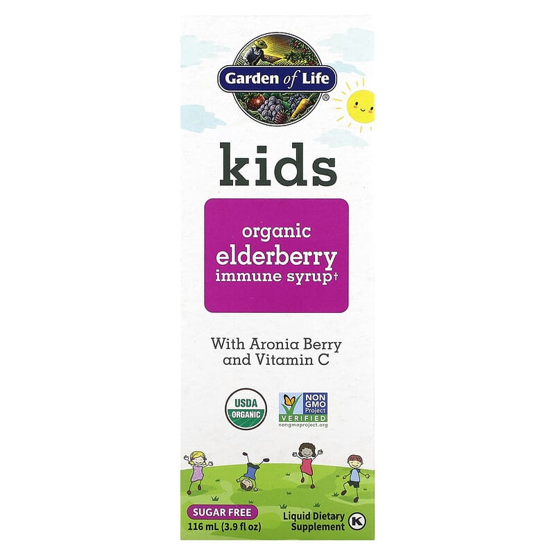 Garden of Life Kids Organic Elderberry Immune Syrup with Aronia Berry and Vitamin C 3.9 fl oz (116 ml) 1 Garden of Life Kids Organic Elderberry Immune Syrup with Aronia Berry and Vitamin C 3.9 fl oz (116 ml) 658010125246