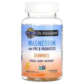 Garden of Life Magnesium with Pre & Probiotics Gummies Orange Creme 60 Gummies 658010132701