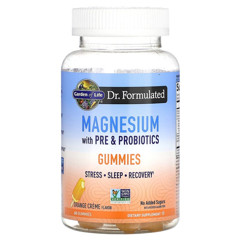Garden of Life Magnesium with Pre & Probiotics Gummies Orange Creme 60 Gummies 1 Garden of Life Magnesium with Pre & Probiotics Gummies Orange Creme 60 Gummies 658010132701