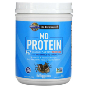 Garden of Life MD Protein Fit Sustainable Plant-Based Weight Loss Rich Chocolate 22.39 oz (635 g) 658010129541