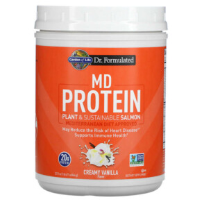 Garden of Life MD Protein Plant & Sustainable Salmon Creamy Vanilla 22.71 oz (644 g) 658010129589