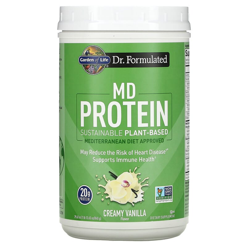 Garden of Life MD Protein Sustainable Plant-Based Creamy Vanilla 29.63 oz (840 g) 1 Garden of Life MD Protein Sustainable Plant-Based Creamy Vanilla 29.63 oz (840 g) 658010129534