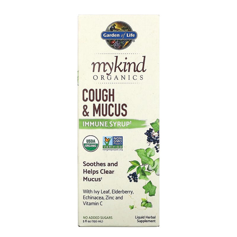 Garden of Life MyKind Organics Cough & Mucus Immune Syrup 5 fl oz (150 ml) 1 Garden of Life MyKind Organics Cough & Mucus Immune Syrup 5 fl oz (150 ml) 658010128148