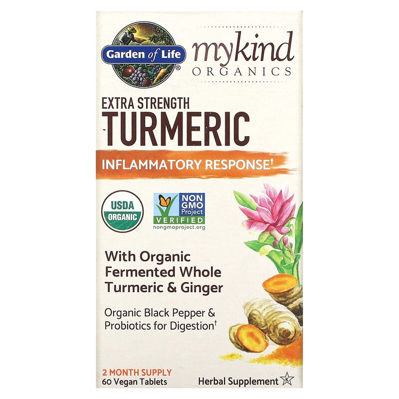 Garden of Life MyKind Organics Extra Strength Turmeric Inflammatory Response 60 Vegan Tablets 1 Garden of Life MyKind Organics Extra Strength Turmeric Inflammatory Response 60 Vegan Tablets 658010121903