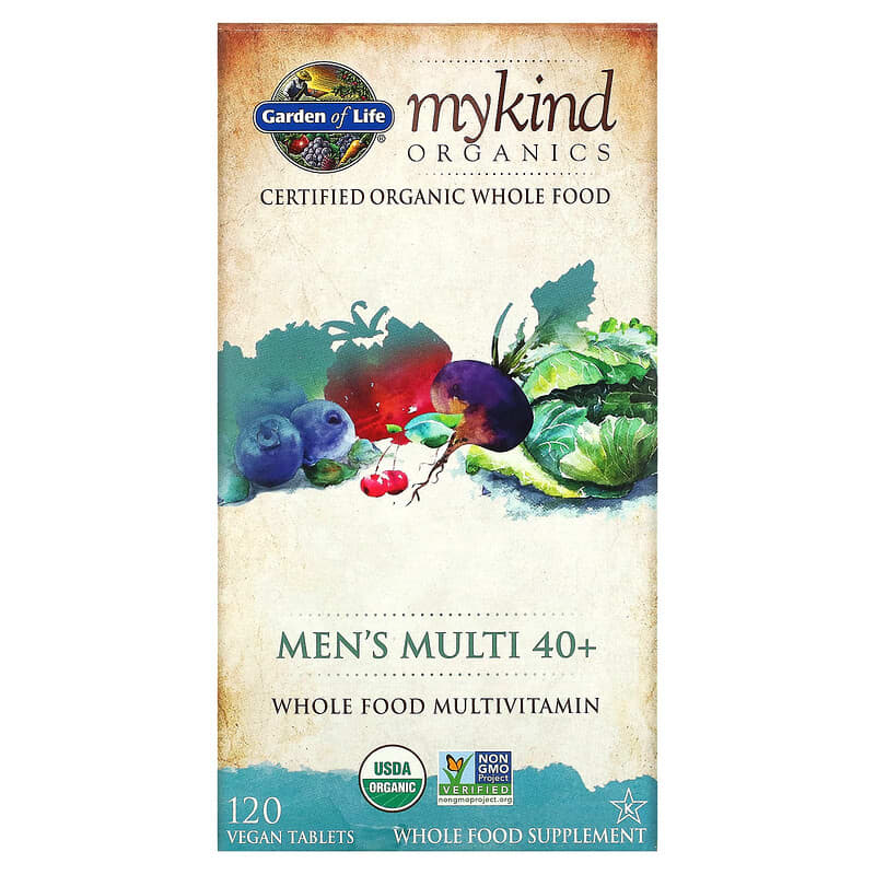 Garden of Life MyKind Organics Men's Multi 40+ Whole Food Multivitamin 120 viên 1 Garden of Life MyKind Organics Men's Multi 40+ 120 Vegan Tablets 658010117692
