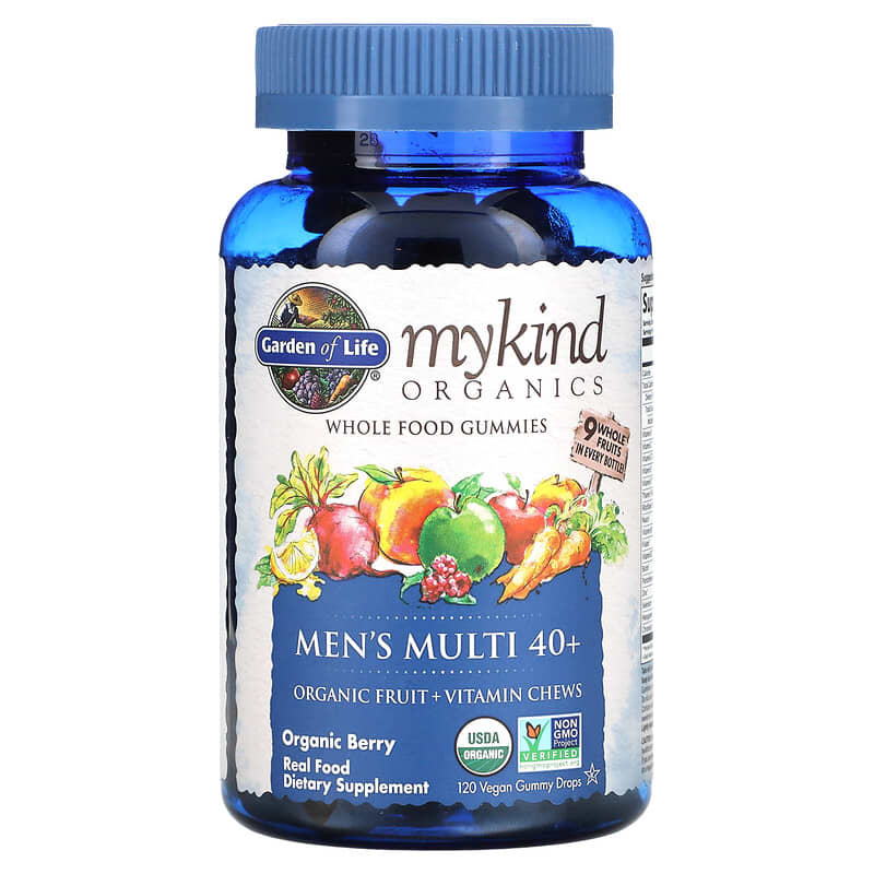 Garden of Life MyKind Organics Men's Multi 40+ Organic Berry 120 Vegan Gummy Drops 1 Garden of Life MyKind Organics Men's Multi 40+ Organic Berry 120 Vegan Gummy Drops 658010120289