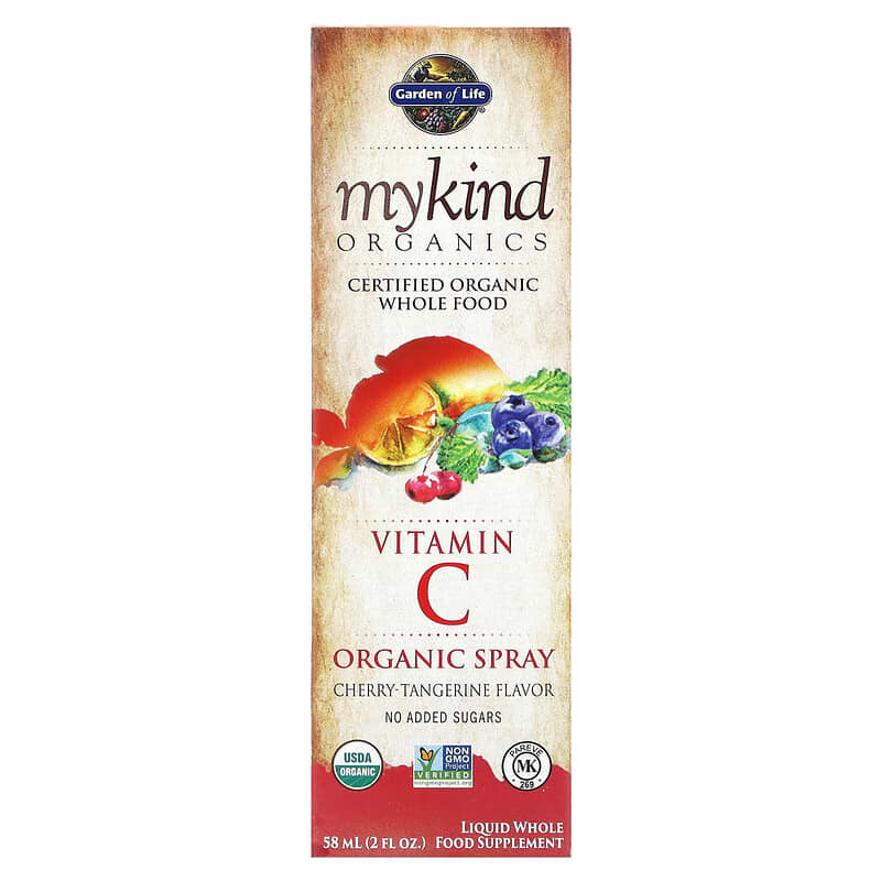 Garden of Life MyKind Organics Vitamin C Organic Spray Cherry-Tangerine 2 oz (58 ml) 1 Garden of Life MyKind Organics Vitamin C Organic Spray Cherry-Tangerine 2 fl oz (58 ml) 658010118606