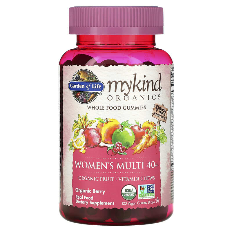 Garden of Life MyKind Organics Women's Multi 40+ Organic Berry 120 Vegan Gummy Drops 1 Garden of Life MyKind Organics Women's Multi 40+ Organic Berry 120 Vegan Gummy Drops 658010120319