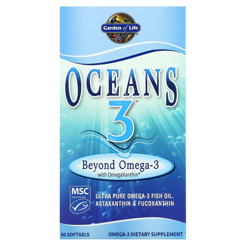 Garden of Life Oceans 3 Beyond Omega-3 with OmegaXanthin 60 Softgels 1 Garden of Life Oceans 3 Beyond Omega-3 with OmegaXanthin 60 Softgels 658010113854