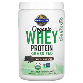 Garden of Life Organic Whey Protein Grass-Fed Chocolate Cacao 13.96 oz (396 g) 658010121224