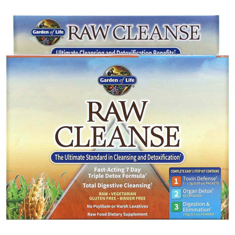 Garden of Life RAW Cleanse The Ultimate Standard in Cleansing and Detoxification 3 Part Program 3 Step Kit 1 Garden of Life RAW Cleanse The Ultimate Standard in Cleansing and Detoxification 3 Part Program 3 Step Kit 658010114226
