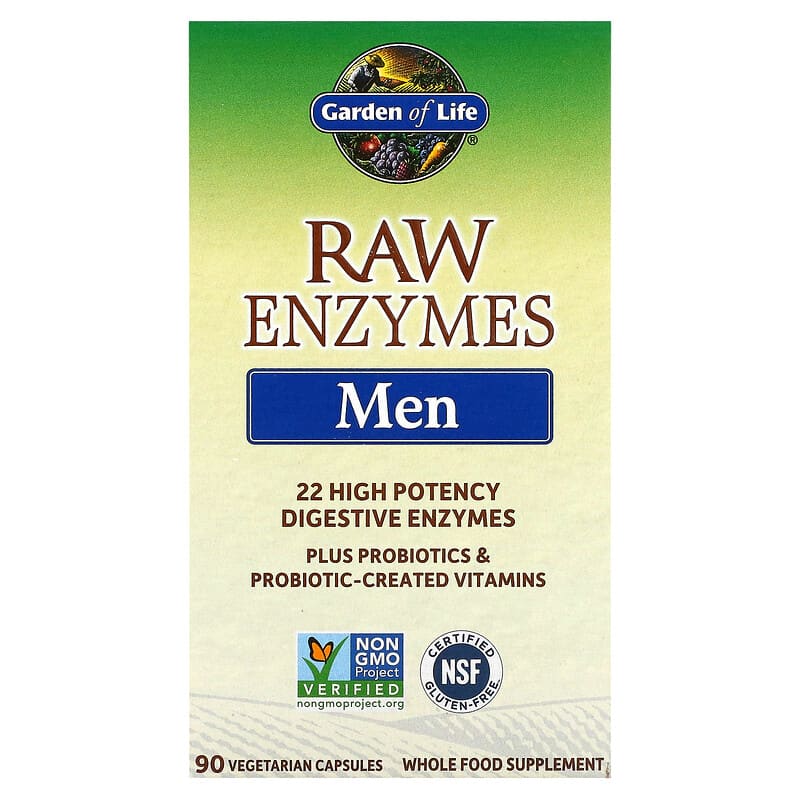 Garden of Life RAW Enzymes Men 90 viên 1 Garden of Life RAW Enzymes Men 90 Vegetarian Capsules 658010115612