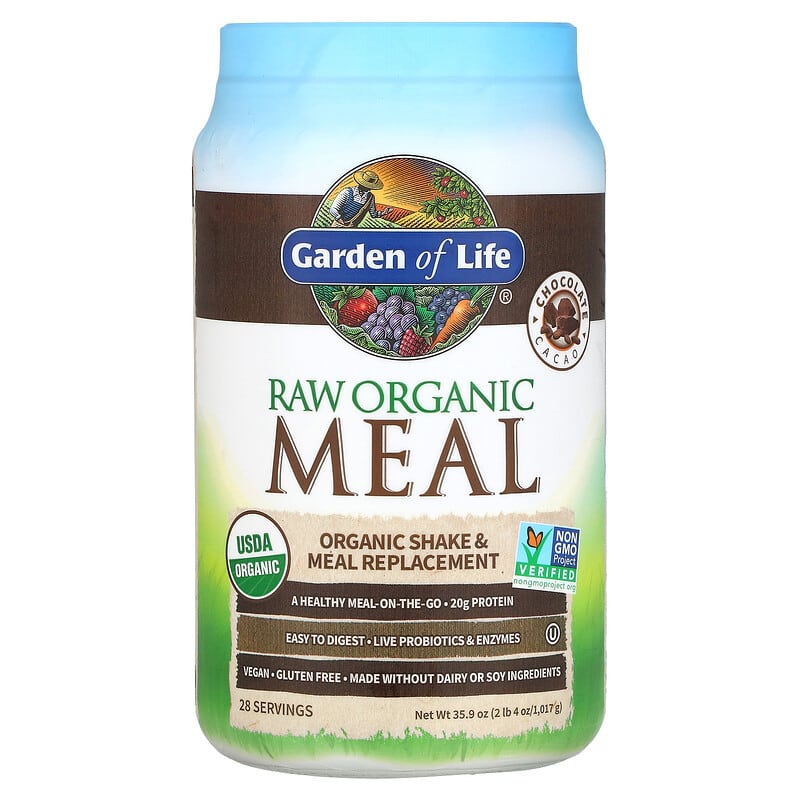 Garden of Life RAW Organic Meal Shake & Meal Replacement Chocolate Cacao 2 lb 4 oz (1.017 g) 1 Garden of Life RAW Organic Meal Shake & Meal Replacement Chocolate Cacao 2 lb 4 oz (1.017 g) 658010115933