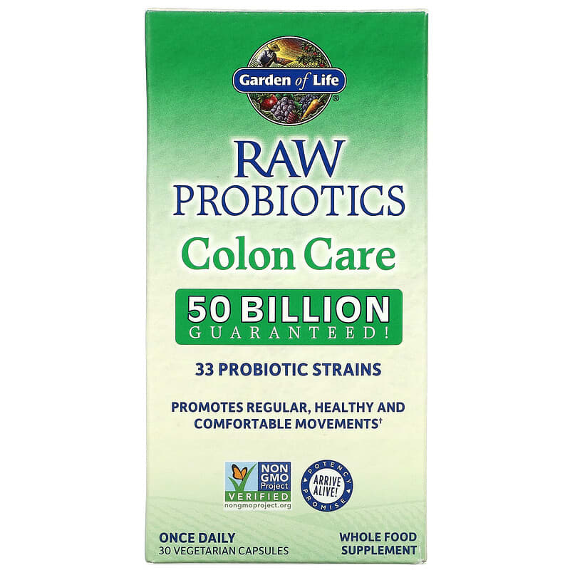 Garden of Life RAW Probiotics Colon Care 30 Vegetarian Capsules 1 Garden of Life RAW Probiotics Colon Care 30 Vegetarian Capsules 658010116657
