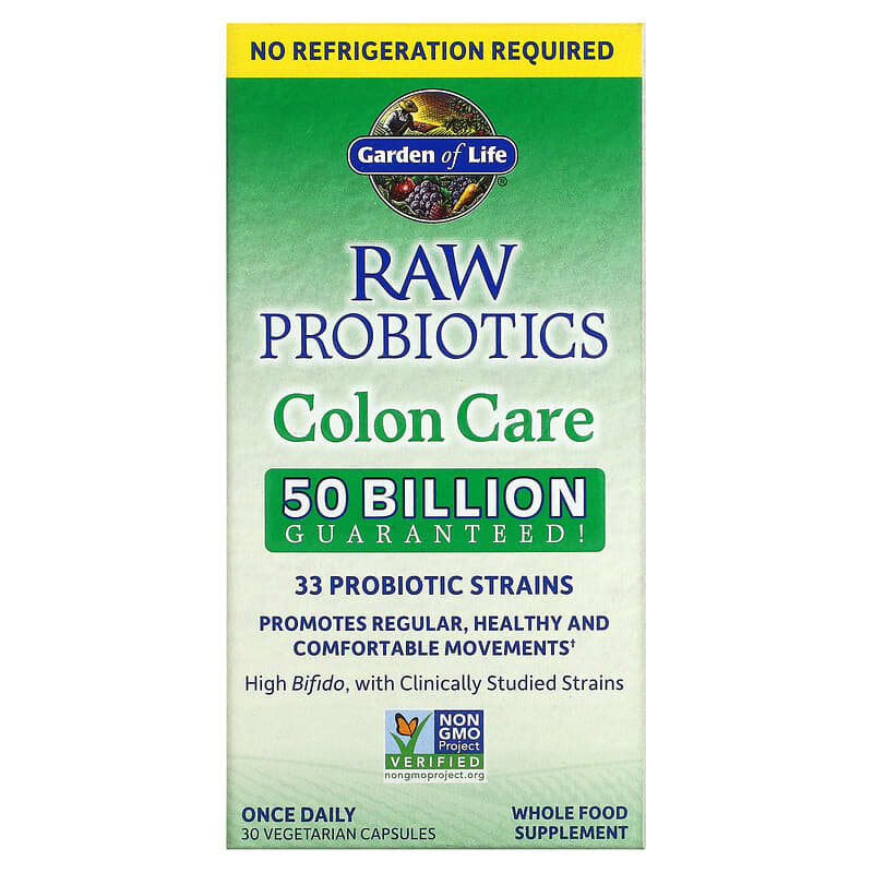 Garden of Life RAW Probiotics Colon Care 30 Vegetarian Capsules 1 Garden of Life RAW Probiotics Colon Care 30 Vegetarian Capsules 658010123327