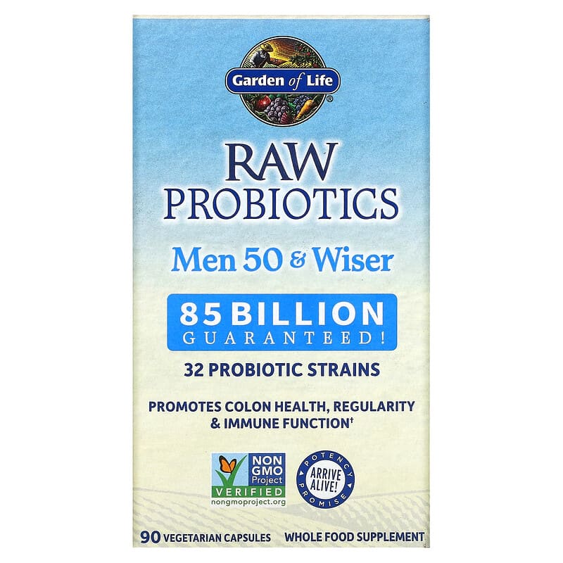 Garden of Life RAW Probiotics Men 50 & Wiser 85 Billion Live Cultures 90 viên 1 Garden of Life RAW Probiotics Men 50 & Wiser 85 Billion Live Cultures 90 Vegetarian Capsules 658010115667