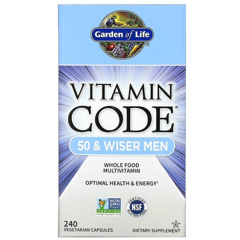 Garden of Life Vitamin Code 50 & Wiser Men Whole Food Multivitamin 240 viên 1 Garden of Life Vitamin Code 50 & Wiser Men Whole Food Multivitamin 240 Vegetarian Capsules 658010114202