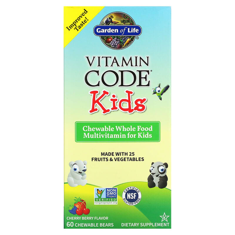 Garden of Life Vitamin Code Kids Chewable Whole Food Multivitamin Cherry Berry 60 Chewable Bears 1 Garden of Life Vitamin Code Kids Chewable Whole Food Multivitamin Cherry Berry 60 Chewable Bears 658010114400
