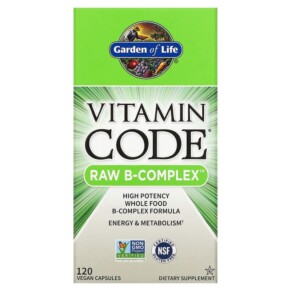 Garden of Life Vitamin Code RAW B-Complex 120 Vegan Capsules 658010116503