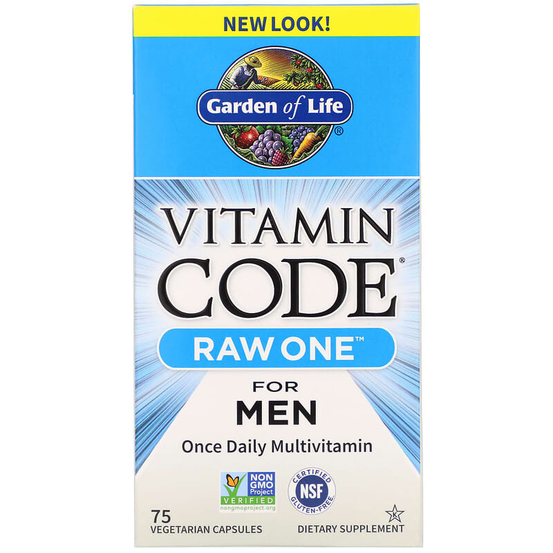 Garden of Life Vitamin Code RAW One Once Daily Multivitamin For Men 75 viên 1 Garden of Life Vitamin Code RAW One Once Daily Multivitamin For Men 75 Vegetarian Capsules 658010114028