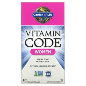 Garden of Life Vitamin Code Whole Food Multivitamin for Women 120 Vegetarian Capsules 658010113663