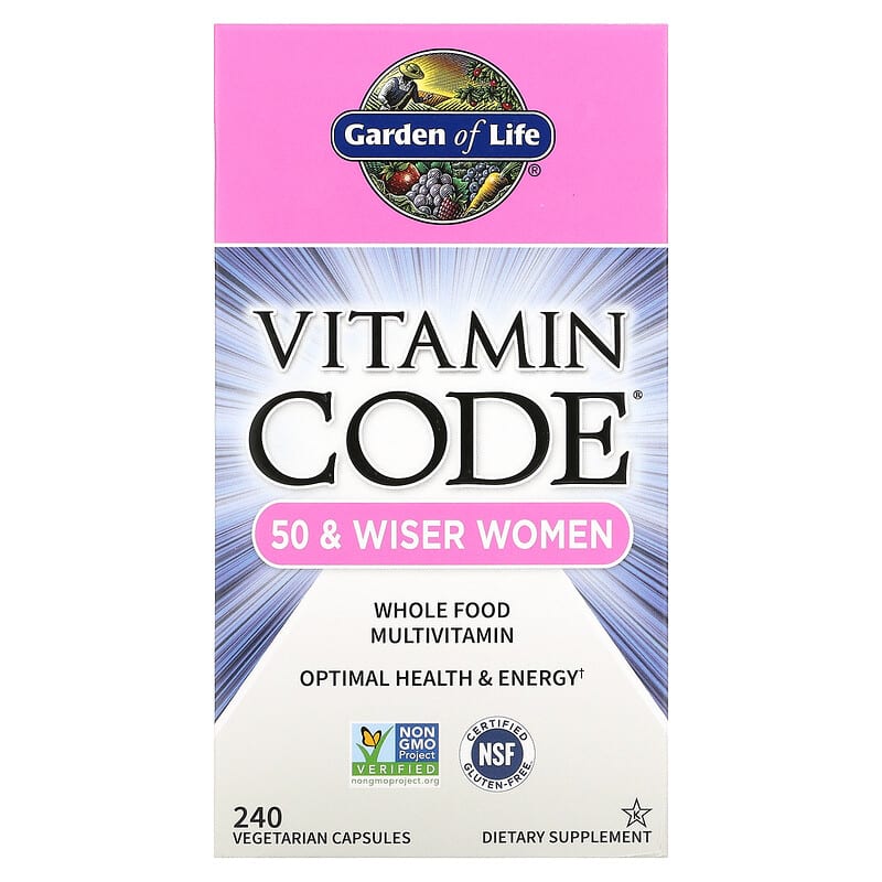 Garden of Life Vitamin Code 50 & Wiser Women Whole Food Multivitamin 240 viên 1 Garden of Life Vitamin Code Whole Food Multivitamin for Women 50 & Wiser 240 Vegetarian Capsules 658010114189