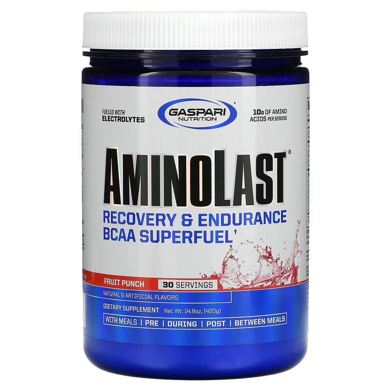 Gaspari Nutrition Aminolast Recovery & Endurance BCAA Superfuel Fruit Punch 14.8 oz (420 g) 1 Gaspari Nutrition Aminolast Recovery & Endurance BCAA Superfuel Fruit Punch 14.8 oz (420 g) 646511020337