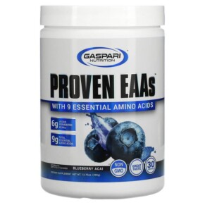 Gaspari Nutrition Proven EAAs with 9 Essential Amino Acids Blueberry Acai 13.75 oz (390 g) 646511026599