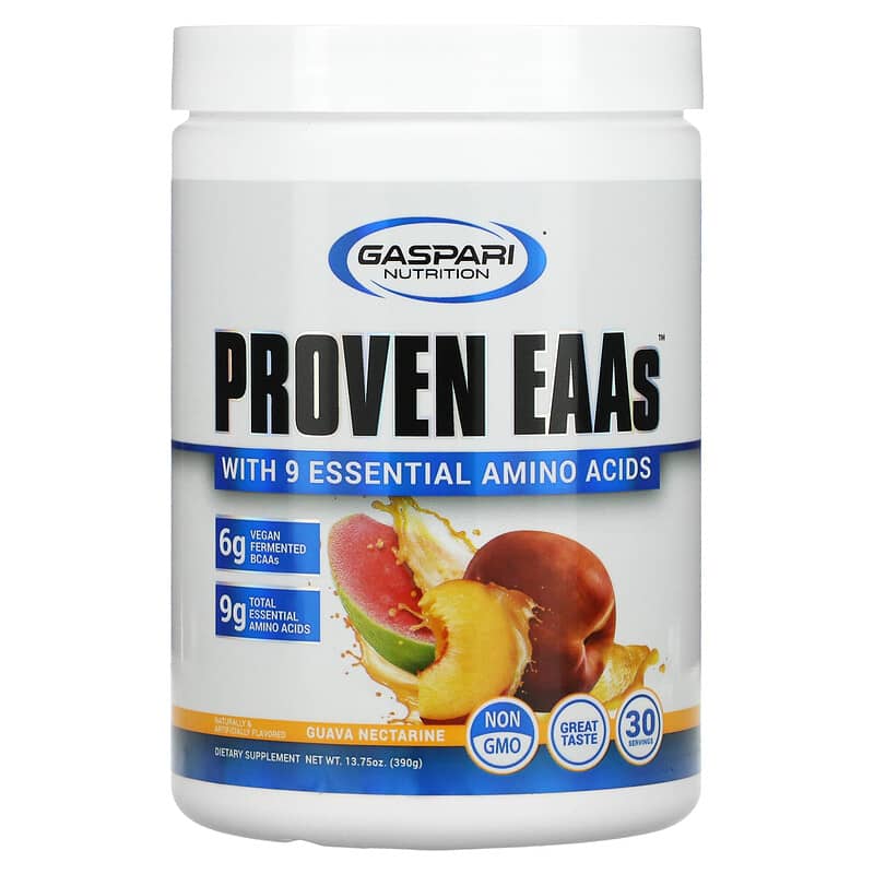 Gaspari Nutrition Proven EAAs with 9 Essential Amino Acids Guava Nectarine 13.75 oz (390 g) 1 Gaspari Nutrition Proven EAAs with 9 Essential Amino Acids Guava Nectarine 13.75 oz (390 g) 646511026582