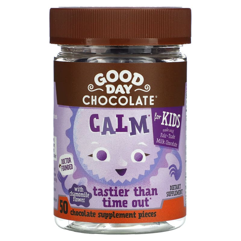 Good Day Chocolate Calm For Kids 50 Chocolate Supplement Pieces 1 Good Day Chocolate Calm For Kids 50 Chocolate Supplement Pieces 858982004321
