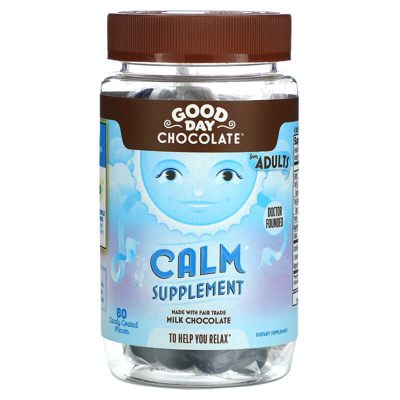 Good Day Chocolate Calm Supplement For Adults 80 Candy Coated Pieces 1 Good Day Chocolate Calm Supplement For Adults 80 Candy Coated Pieces 858982004116