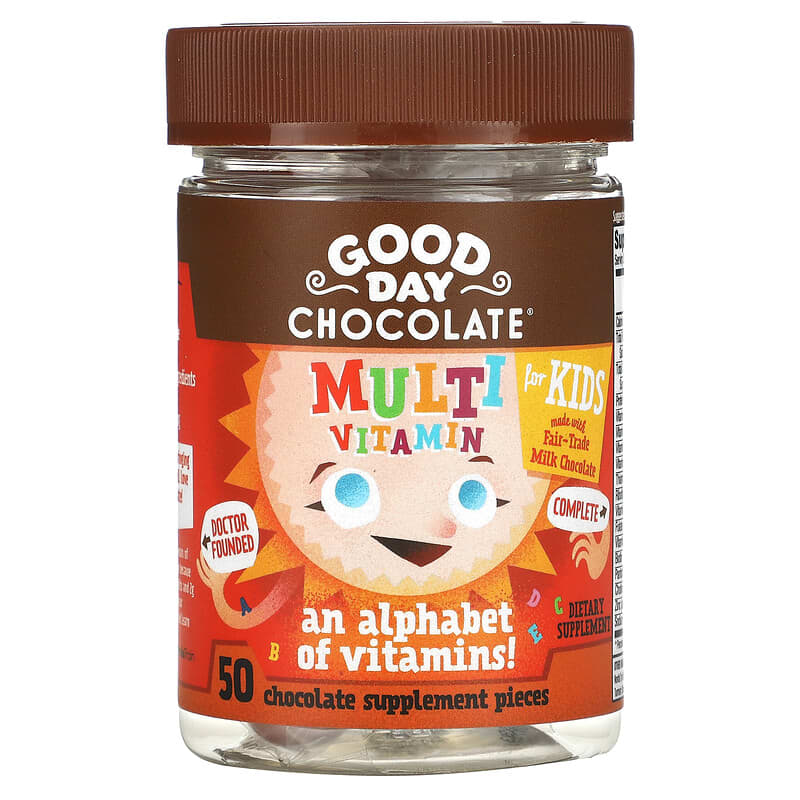 Good Day Chocolate Multivitamin for Kids 50 Chocolate Supplement Pieces 1 Good Day Chocolate Multivitamin for Kids 50 Chocolate Supplement Pieces 858982004307