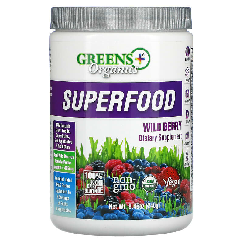 Greens Plus Organics Superfood Wild Berry 8.46 oz (240 g) 1 Greens Plus Organics Superfood Wild Berry 8.46 oz (240 g) 769745100085