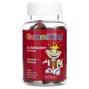 GummiKing Elderberry for Kids Immunity + Wellness Raspberry 60 Gummies 835776001438