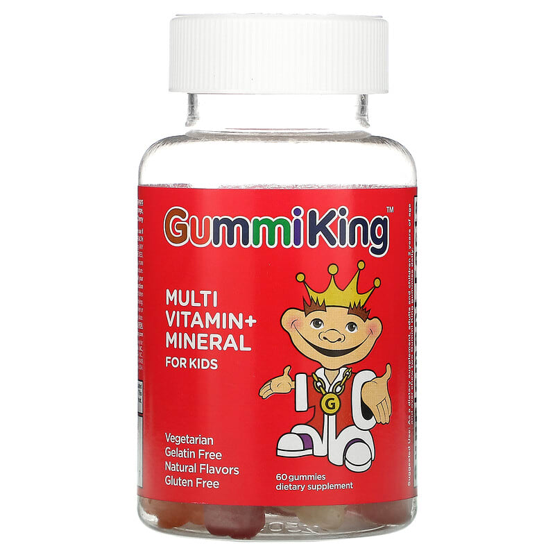 GummiKing Multi Vitamin + Mineral For Kids Grape Lemon Orange Strawberry And Cherry 60 Gummies 1 GummiKing Multi Vitamin + Mineral For Kids Grape Lemon Orange Strawberry And Cherry 60 Gummies 835776001087