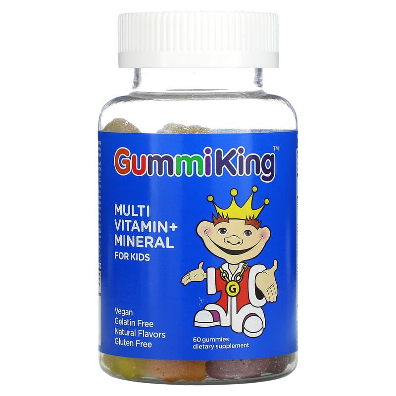 GummiKing Multi-Vitamin + Mineral for Kids Strawberry Orange Lemon Grape Cherry and Grapefruit 60 Gummies 1 GummiKing Multi-Vitamin + Mineral for Kids Strawberry Orange Lemon Grape Cherry and Grapefruit 60 Gummies 835776000684