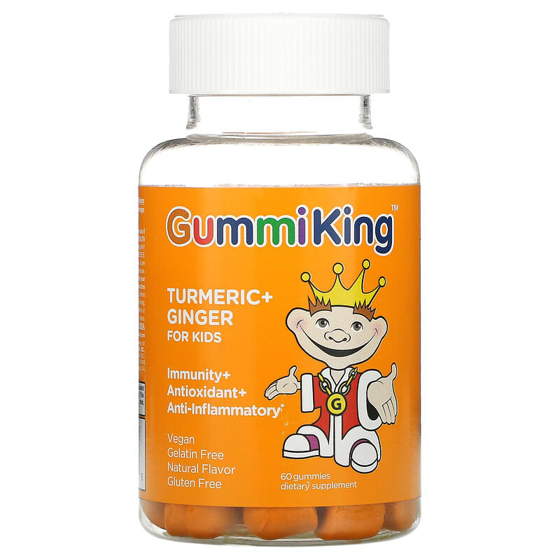 GummiKing Turmeric + Ginger For Kids Immunity + Antioxidant + Anti-Inflammatory Mango 60 Gummies 1 GummiKing Turmeric + Ginger For Kids Immunity + Antioxidant + Anti-Inflammatory Mango 60 Gummies 835776001445