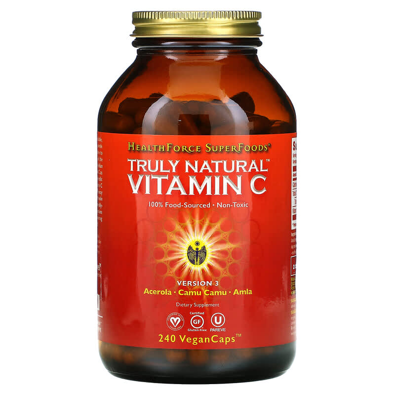 HealthForce Superfoods Truly Natural Vitamin C Version 3 240 Vegan Caps 1 HealthForce Superfoods Truly Natural Vitamin C Version 3 240 Vegan Caps 650786003575
