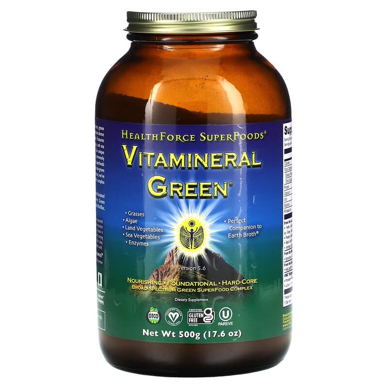HealthForce Superfoods Vitamineral Green Version 5.5 17.64 oz (500 g) 1 HealthForce Superfoods Vitamineral Green Version 5.6 17.6 oz (500 g) 650786000215