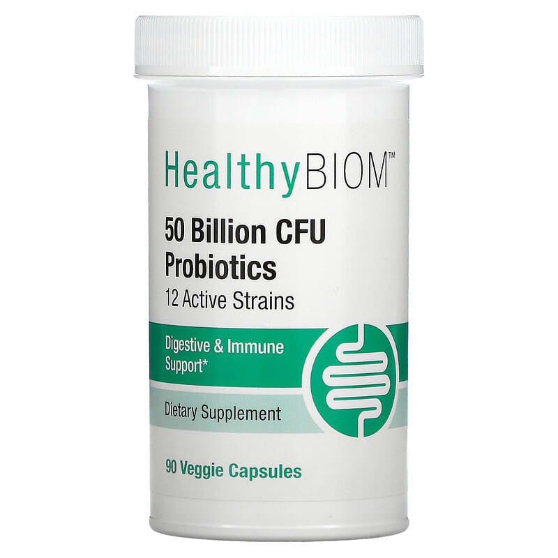 HealthyBiom 50 Billion CFU Probiotics 90 Veggie Capsules 1 HealthyBiom 50 Billion CFU Probiotics 90 Veggie Capsules 898220015788