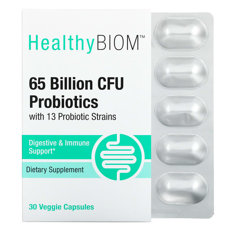 HealthyBiom 65 Billion CFUs Probiotics 30 Veggie Capsules 1 HealthyBiom 65 Billion CFUs Probiotics 30 Veggie Capsules 898220019175