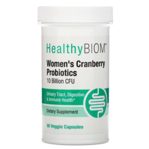 HealthyBiom Women's Cranberry Probiotics 10 Billion CFUs 90 Veggie Capsules 898220015863