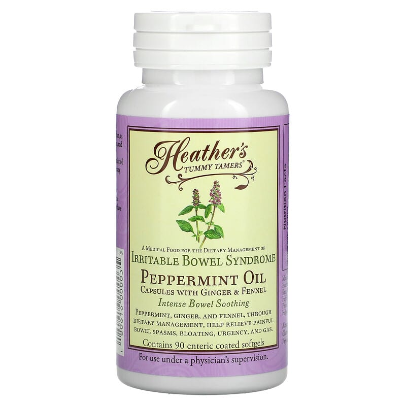 Heather's Tummy Care Peppermint Oil Irritable Bowel Syndrome 90 Enteric Coated Softgels 1 Heather's Tummy Care Peppermint Oil Irritable Bowel Syndrome 90 Enteric Coated Softgels 180616000035